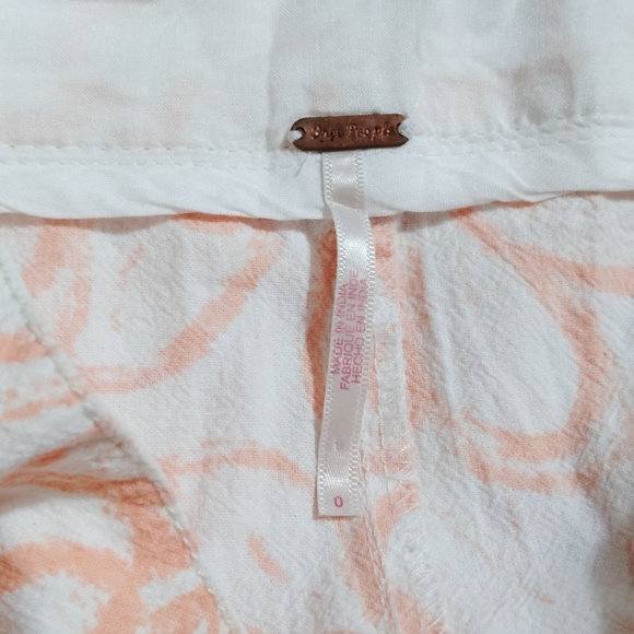 Free People Love So Right Wide Leg Pant in Peach Combo Size 0 - Picture 4 of 7